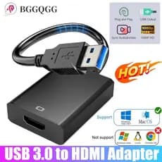 Adaptador USB 3.0 para HDMI 1080P, Conversor USB para HDMI, Cabo USB A para HDMI, Adaptador de Áudio e Vídeo 60Hz para P