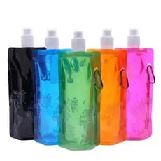Garrafa de Água Dobrável de Silicone Ultraleve Portátil, Bolsa de Água para Esportes ao Ar Livre, Suprimentos para Camin