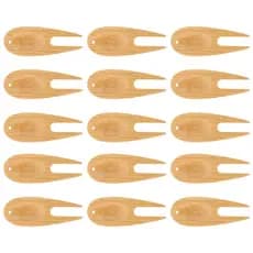15pcs Golf Green Fork Bamboo Divot Repair Tool Portable Golfs Accessories Mini Supplies Golf Practice Equipment
