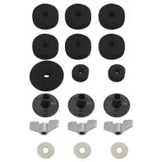 Conjunto de 18 Peças de Acessórios para e Cymbals: Almofadas de Feltro, Porcas Borboleta, Arruelas e Buchas para