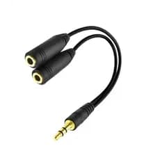 Cabo Divisor Y 3.5 mm 1 Macho Para 2 Fêmeas Duplas Cabo de Áudio Para Fone de Ouvido Headset Headphone MP3 MP4 Adaptador