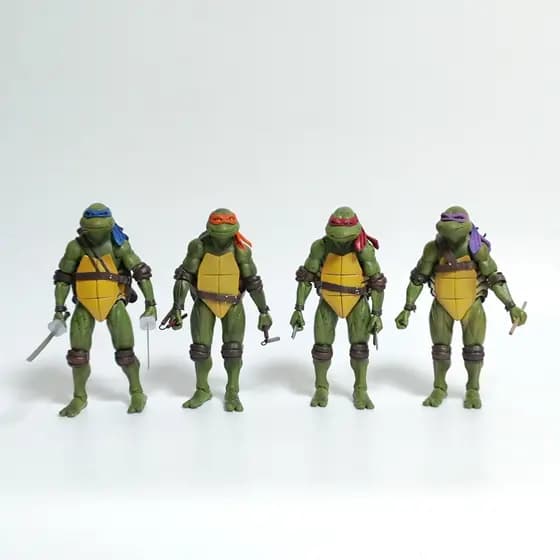NECA Teenage Mutant Ninja Turtles TMNT Edição Limitada do Filme de 1990, Figura de Ação Articulada de 7 Polegadas, Model