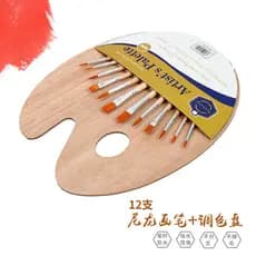 Pincéis de nylon, bandeja de pintura infantil, 12 pincéis, canetas de aquarela, conjunto de ferramentas de pintura infan