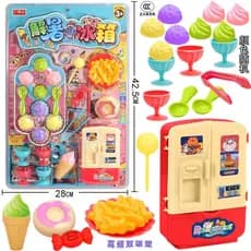 Frete grátis, conjunto de brinquedos de supermercado para meninas com mini geladeira, sobremesas e bebidas, em blister d