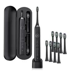 Escova de Elétrica S100 com 8 Cabeças de Escova, 5 Velocidades, Portátil, Recarregável, Amostra