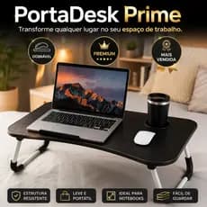 Mesa Portátil Dobrável para Notebook PortaDesk Prime Suporte para Cama Sofá Home Office Estudo Mesa Multiuso Resistente