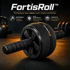 FortisRoll™ Roda Abdominal Profissional Academia e Casa | Exercitador de Abdômen, Core, Lombar e Braços com Pegada Ergon