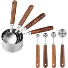 Copos Medidores De Cobre & amp ; Conjunto De Colheres 8 , Aço Inoxidável E Para Assar Cozinha , Métrico Copo Medidor De