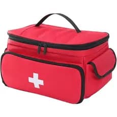 Grande Saco De Primeiros Socorros , Organizador De Fornecimento Médico Vermelho Com Vários Compartimentos , Interior De