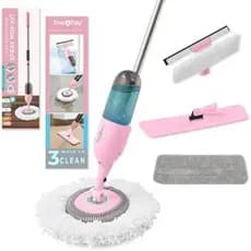Verdadeiro & amp ; Kit De Esfregão Em Spray Tidy Clean Everywhere-Limpador De Piso Premium Com Cabeças Planas , Redondas