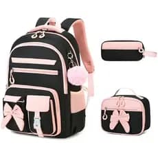 Mochila Infantil Para Meninas , Escolar Com Conjunto De Lancheira , Idades De 5 A 12 Anos | De 3 Peças E Estojo De Lápis