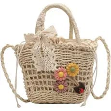 Bolsa Crossbody De Palha Para Mulheres , De Ombro De Praia , Estética Com Alça Superior