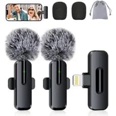 Mini Microfone Sem Fio Para iPhone , Android-De Lapela De 2 Pacotes Gravação De Vídeo , Com Redução De Ruído 2 Em 1 Ipad