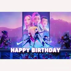 Fundo Fotográfico Temático de Aniversário Infantil Caçadores de Demônios, Tecido Decorativo Suspenso para Festa de Celeb