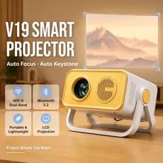 Estoque pronto Envio rápido V19 Projetor de casa inteligente WiFi6 Dual-Band Bluetooth 5.2 Foco elétrico Correção Trapez