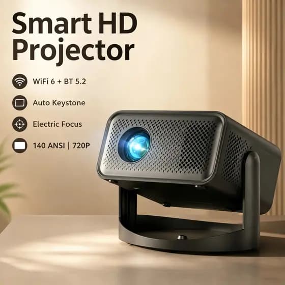 Estoque pronto Envio rápido V18 Projetor de casa inteligente WiFi6 Dual-Band Bluetooth 5.2 Foco elétrico Correção Trapez