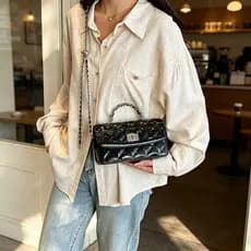 [Produtos prontos para entrega no mesmo dia] Bolsa de prata Bolsa mensageiro feminina Bolsa feminina 2026 Novo estilo Bo