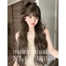 [Produtos em estoque, entrega no mesmo dia] Peruca Tangyin feminina, cabelo longo e encaracolado, lolita, realista, fran