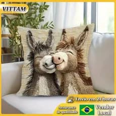 VITTA fronha dos desenhos animados bonito burro fronha pele-amigável curto pelúcia sofá decoração fronha