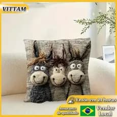 VITTA sorriso bonito burro fronha sofá capa de almofada macio curto pelúcia fronha quarto cabeceira capa de almofada