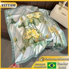 Lenço de seda VITTA lenço quadrado 70 lenço de seda longo e fino lenço quadrado