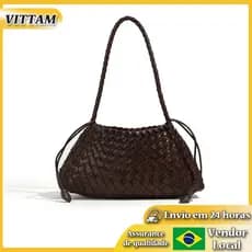 VITTA bolsa tecida à mão moda retrô portátil cesta de vegetais bolsa de ombro para pedido de axila