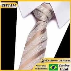 Gravata dourada de sarja de alta qualidade VITTAM masculina de poliéster e seda de 7.5 cm para uso Formal gravata cerimo