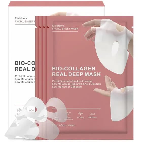 Máscara Facial de Bio-Colágeno, Máscara Noturna de Colágeno Realmente Hidratante, Máscaras Faciais para Cuidados com a P