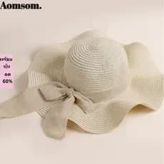 Chapéu De Praia AOMSOM , Palha De Viagem Com Fitas De Laço De Aba Larga , Boné De Viseira Solar Portátil Dobrável Proteç