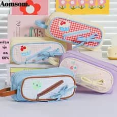 Lápis AOMSOM , Bolsa De Caneta Portátil De Grande Capacidade Papelaria Com Design De Doces De Sobremesa