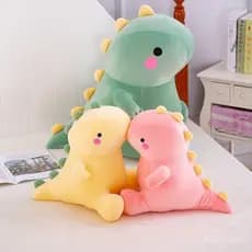 (Pronto para envio) Novo dinossauro brinquedo de pelúcia boneca sofá travesseiro de pelúcia presente de aniversário infa