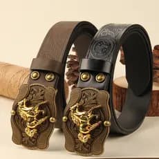 Cinto jeans com fivela grande de cavalo, cinto country masculino，cinto cowboy，cinto masculino couro