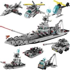 Conjunto de Blocos de Construção de Navio de Guerra Militar da Segunda Guerra Mundial, Brinquedo de Cruzador Grande, Bri