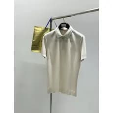 2025 Camisa polo masculina de manga curta com lapela e ajuste justo, camisa polo slim fit de verão.