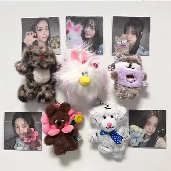 Kpop Idol ILLIT 1o Aniversário Boneca De Pelúcia Chaveiro Bolsa Chaveiros