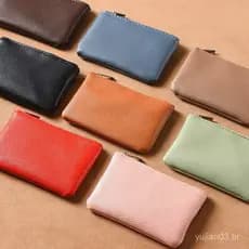 Bolsa de Moedas com Zíper para Mulheres, Mini Bolsa Pequena, Carteira Pequena, Porta-Cartões, Bolsa de Moedas Portátil e
