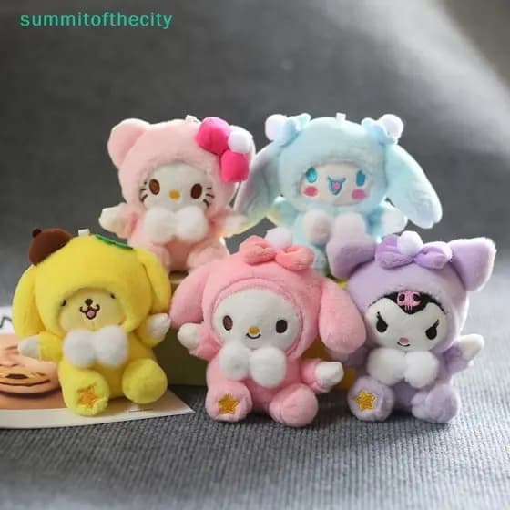 Youngmgsummtoftopcity 1Pc Kawaii Hello Kitty Kuromi Melody Pompom Purin Cinnamoroll Boneca De Pelúcia Brinquedos Pingent