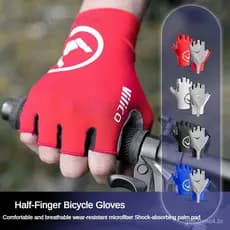 Luvas para Bicicleta, Luvas de Ciclismo de Estrada e Motocicleta, Luvas de Dedo Inteiro e Meio Dedo, Luvas com Absorção