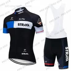 「COD」em estoque, conjunto de camisa e calça de ciclismo Pro Team STRAVA 2021 para homens com almofada, roupa para bicicl