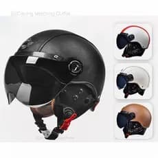 Capacete de Couro Retrô para Motocicleta SA6N