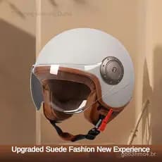 Capacete de Motocicleta, Capacete para Veículo Elétrico, Capacete Fashion Removível e Lavável Unissex 6AT1