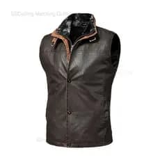 Colete de Couro Masculino Estilo Retrô P8QI