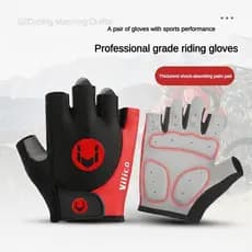 Luvas de Ciclismo Meio Dedo para Bicicleta, Luvas de Ciclismo para Motocicleta, Luvas Esportivas de Dedo Inteiro para Tr
