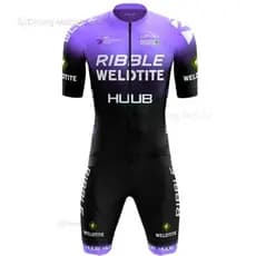 Camisa de Ciclismo de Uma Peça para Triatlo de Verão, Masculina e Feminina, Tecido Lycra Respirável e Elástico HDO0