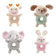 TOLOLO Round Hand-cranked Baby O-shaped Rattle Animal Soothing Toy Children Soothing Hand Doll