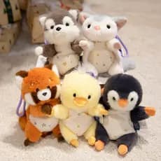 Saco De Feijão Magnético Bonito Animal Brinquedo De Pelúcia Ímã De Geladeira Pinguim Panda Cão Boneca Mini Chaveiro Ping