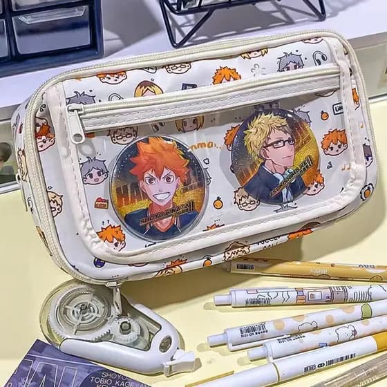 Anime Haikyu ! Estojo De Lápis Figura Hatsune Miku Capivara Bolsa De Armazenamento De Papelaria Para Estudantes De Grand