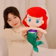 Boneca de Pelúcia Princesa Sereia Ariel, Desenho Animado Anime Kawaii, Brinquedo de Pelúcia Versão Q, Almofada de Dormir