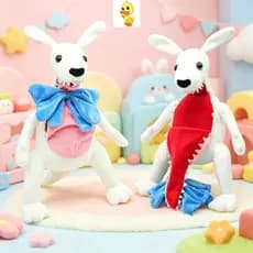 Mais ✨ Em Estoque 99 Noites Brinquedo De Pelúcia Azul Gravata Borboleta Coelho Na Floresta Boneca Diversão Mal Plushie D