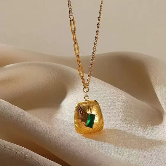 Colar, aço inoxidável com textura de zircônia, design único e simples, versátil e elegante, luxo e elegância discretos.